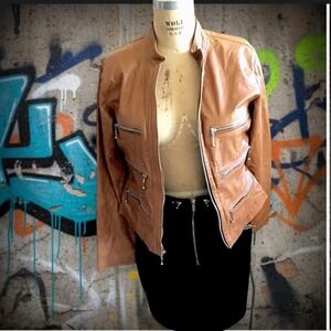 Morgan Wear Vintage Black Suede Leather Skirt 80's PunkRock With Silver Zipper